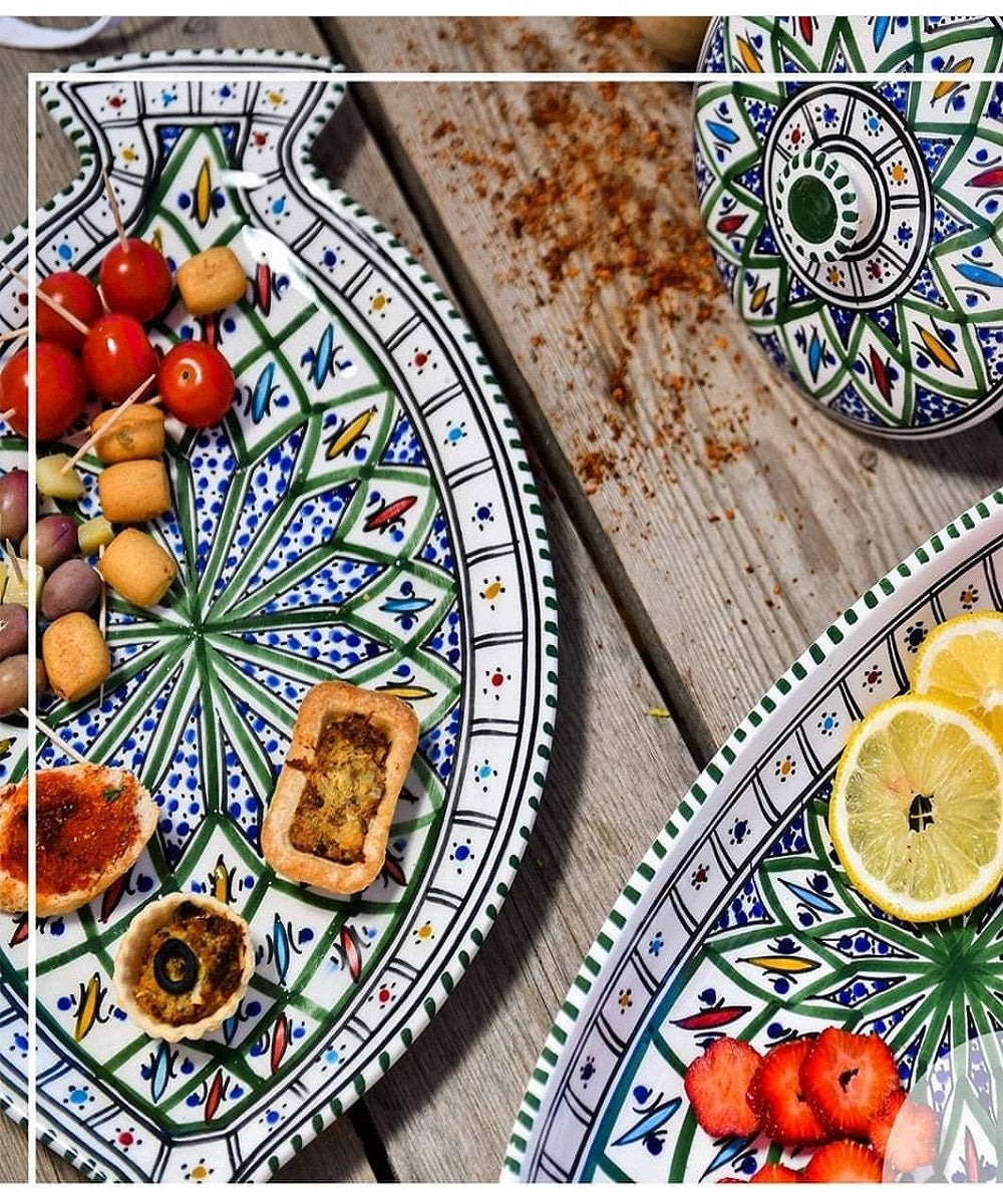 Service traditionnel tunisien - 20 pièces en céramique