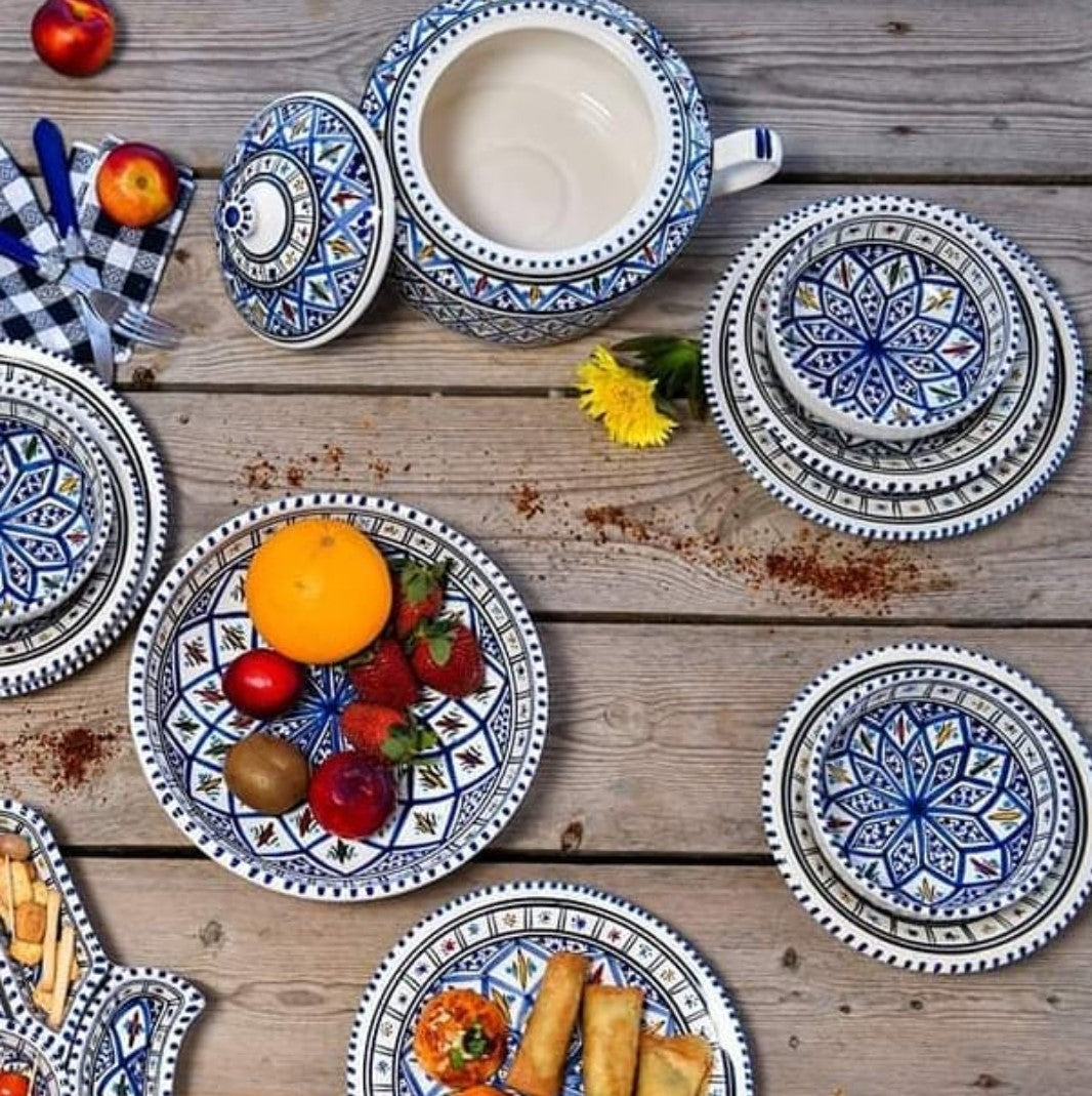 Service traditionnel tunisien - 20 pièces en céramique