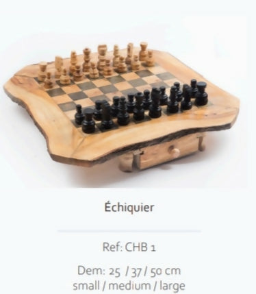 Echiquier bois d'olivier