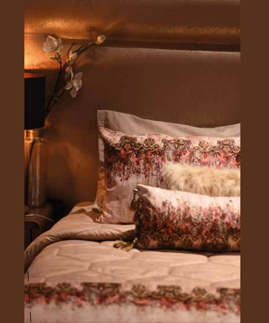 Parure de lit 5 pièces à motif imprimé Baroque-florale