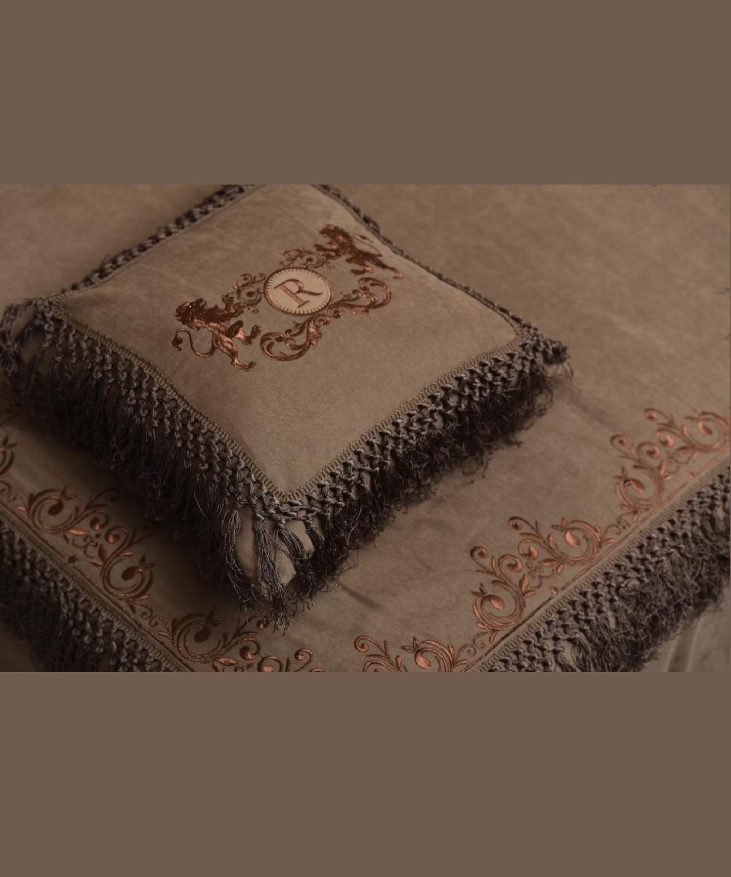 Couvre lit matelassé de 4 pièces en Velours de laine