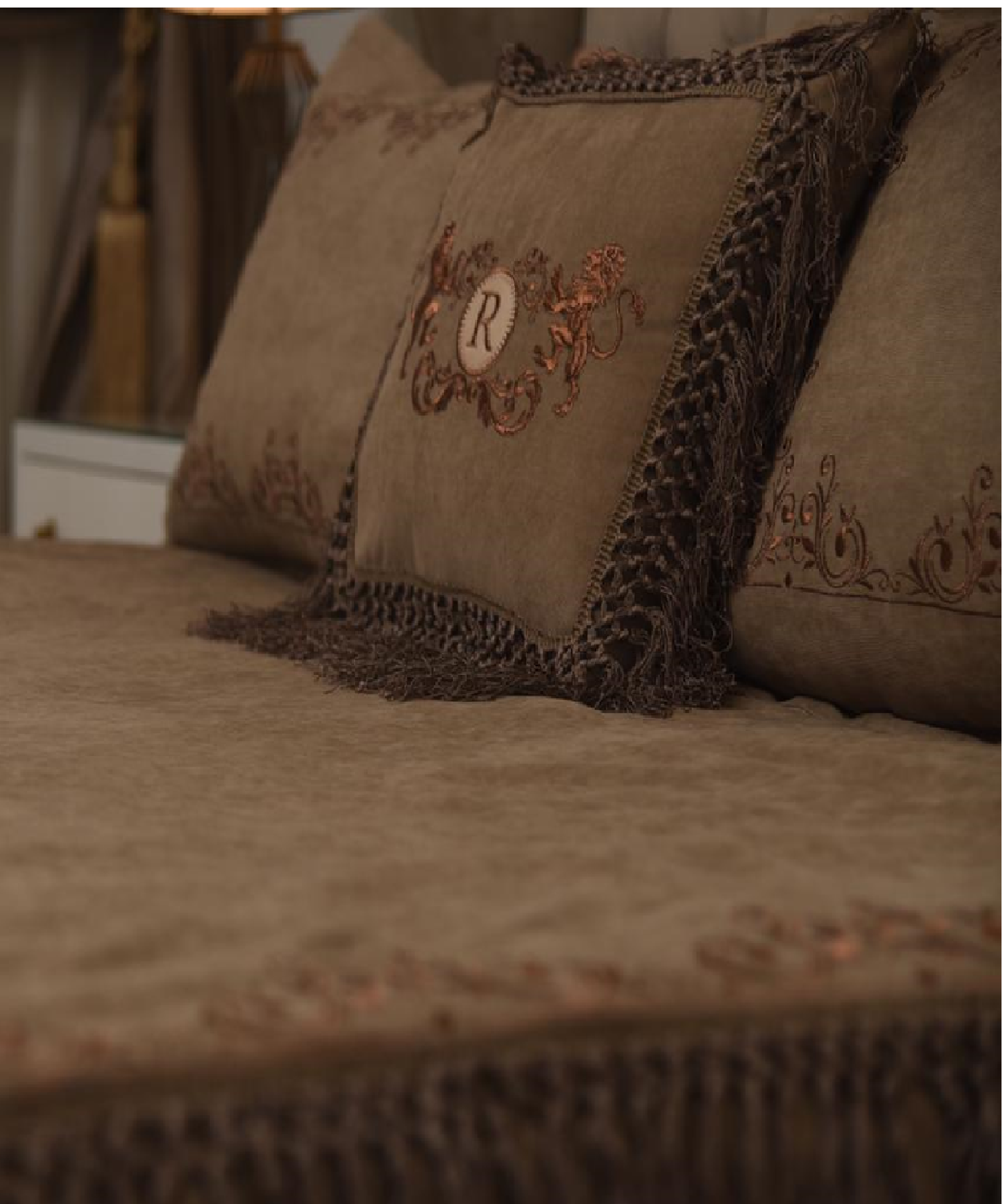 Couvre lit matelassé de 4 pièces en Velours de laine