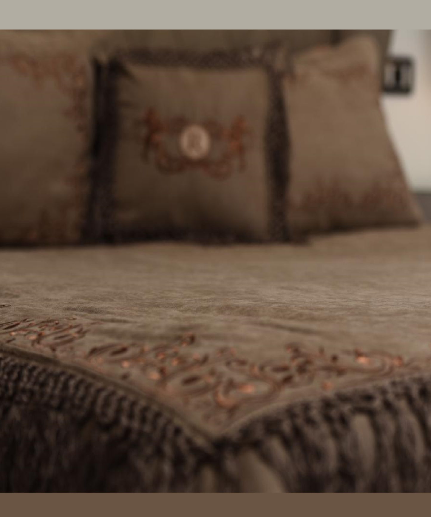 Couvre lit matelassé de 4 pièces en Velours de laine