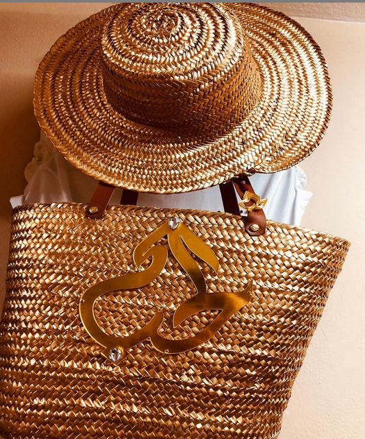 Sac en paille - motif personnalisable