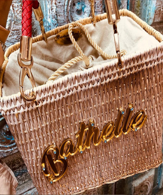 Sac en paille - motif personnalisable