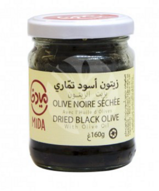 Olives noires séchées à l'huile d'olive