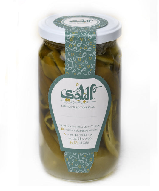 Piment vert salé - فلفل اخضر مملح - préparation traditionnelle