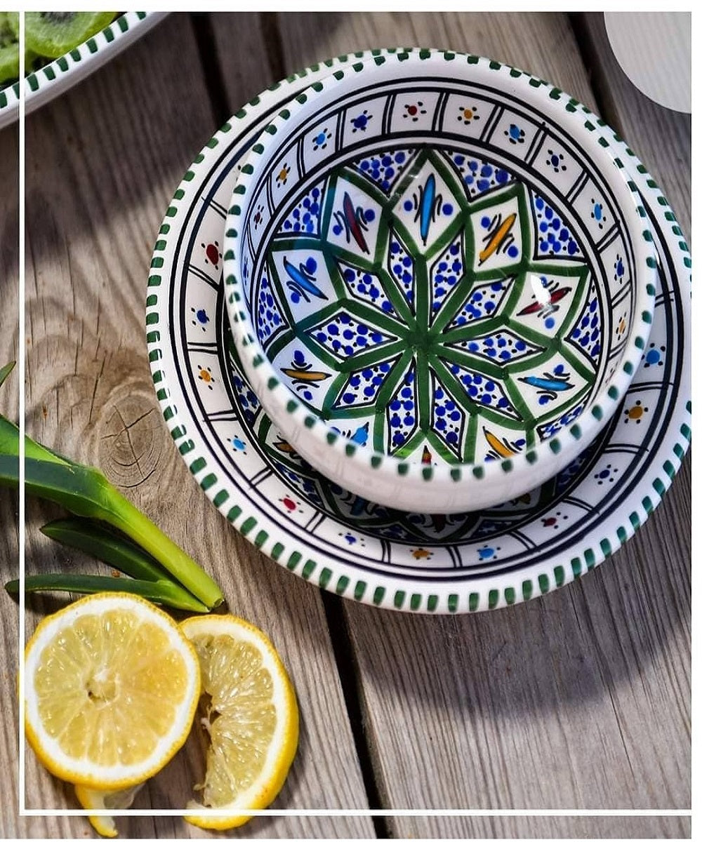 Service traditionnel tunisien - 20 pièces en céramique