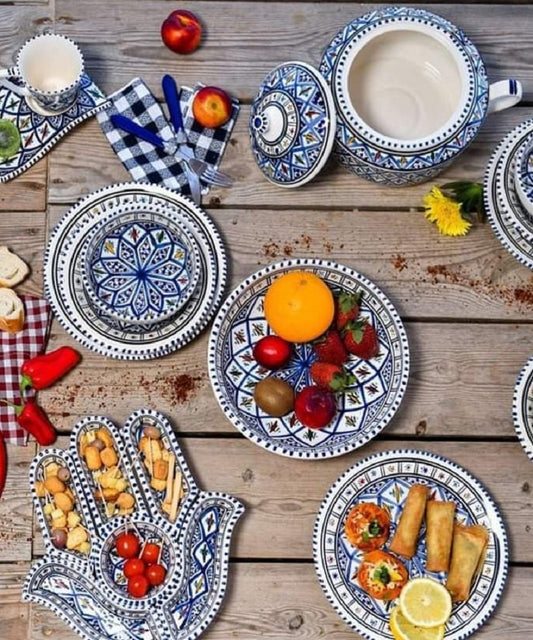 Service traditionnel tunisien - 20 pièces en céramique
