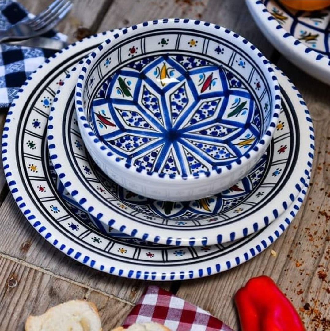 Service traditionnel tunisien - 20 pièces en céramique