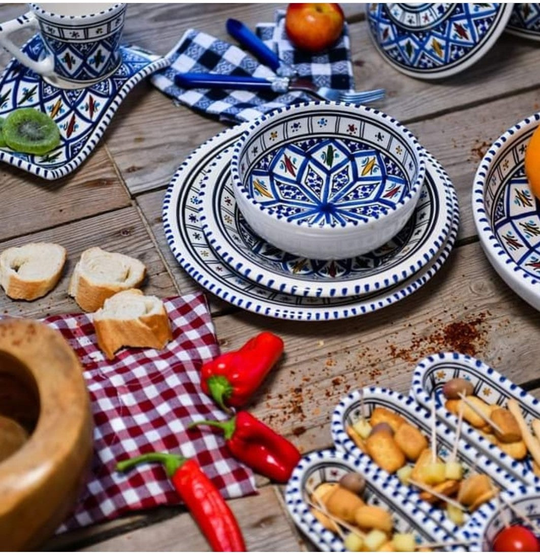 Service traditionnel tunisien - 20 pièces en céramique