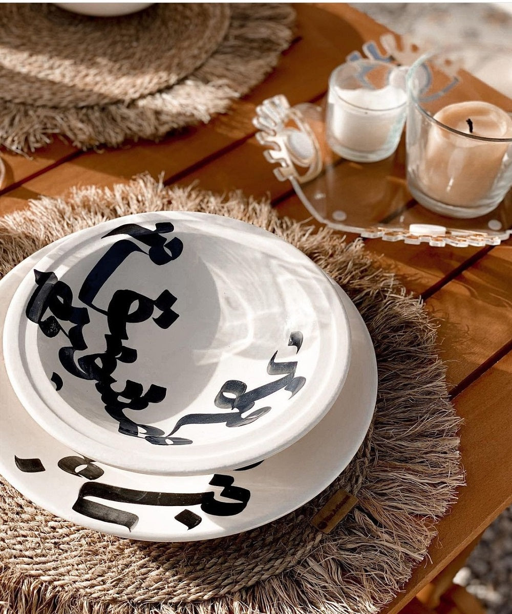 Service de table 20 pièces lettres Arabes en céramique