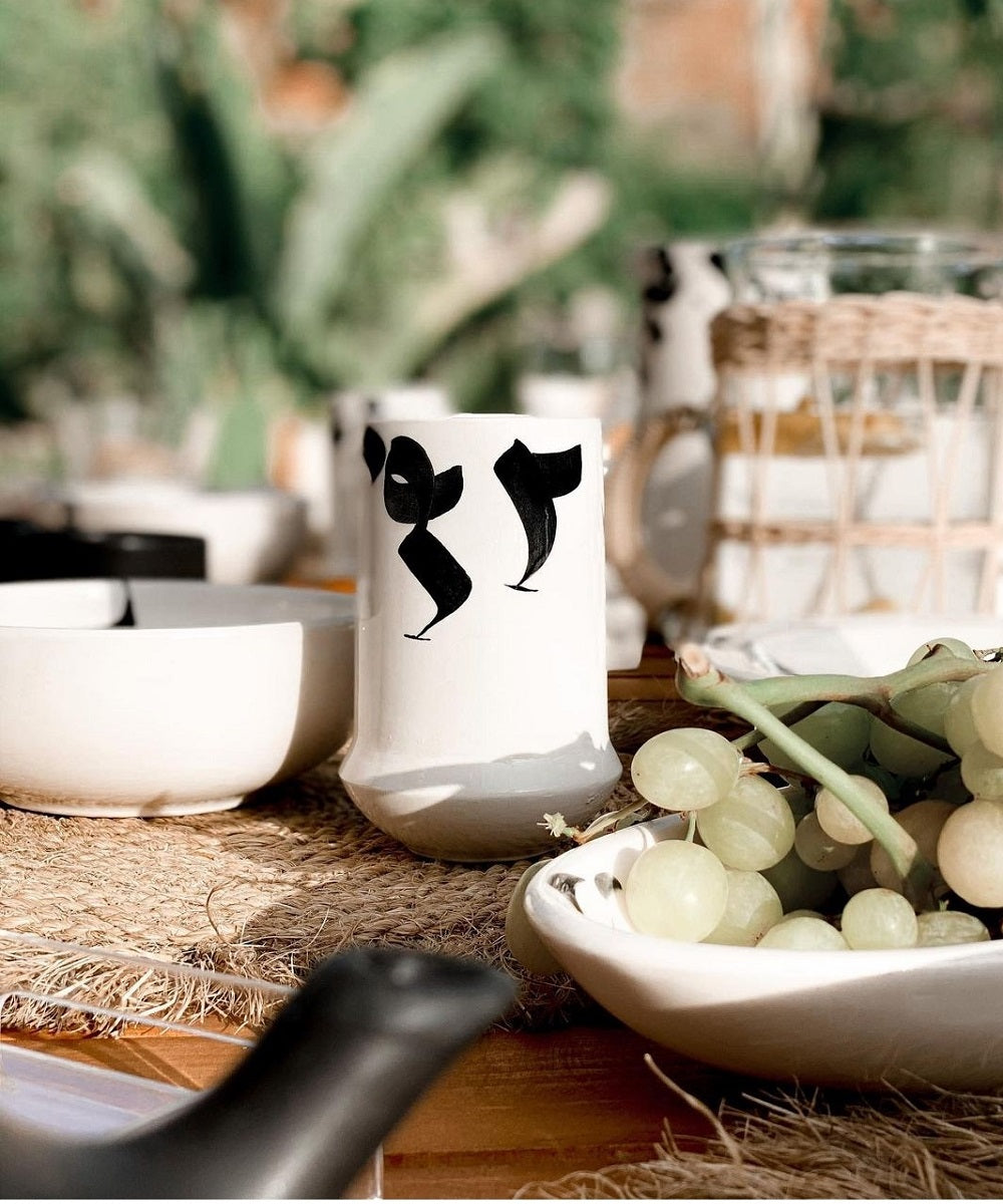 Service de table 20 pièces lettres Arabes en céramique