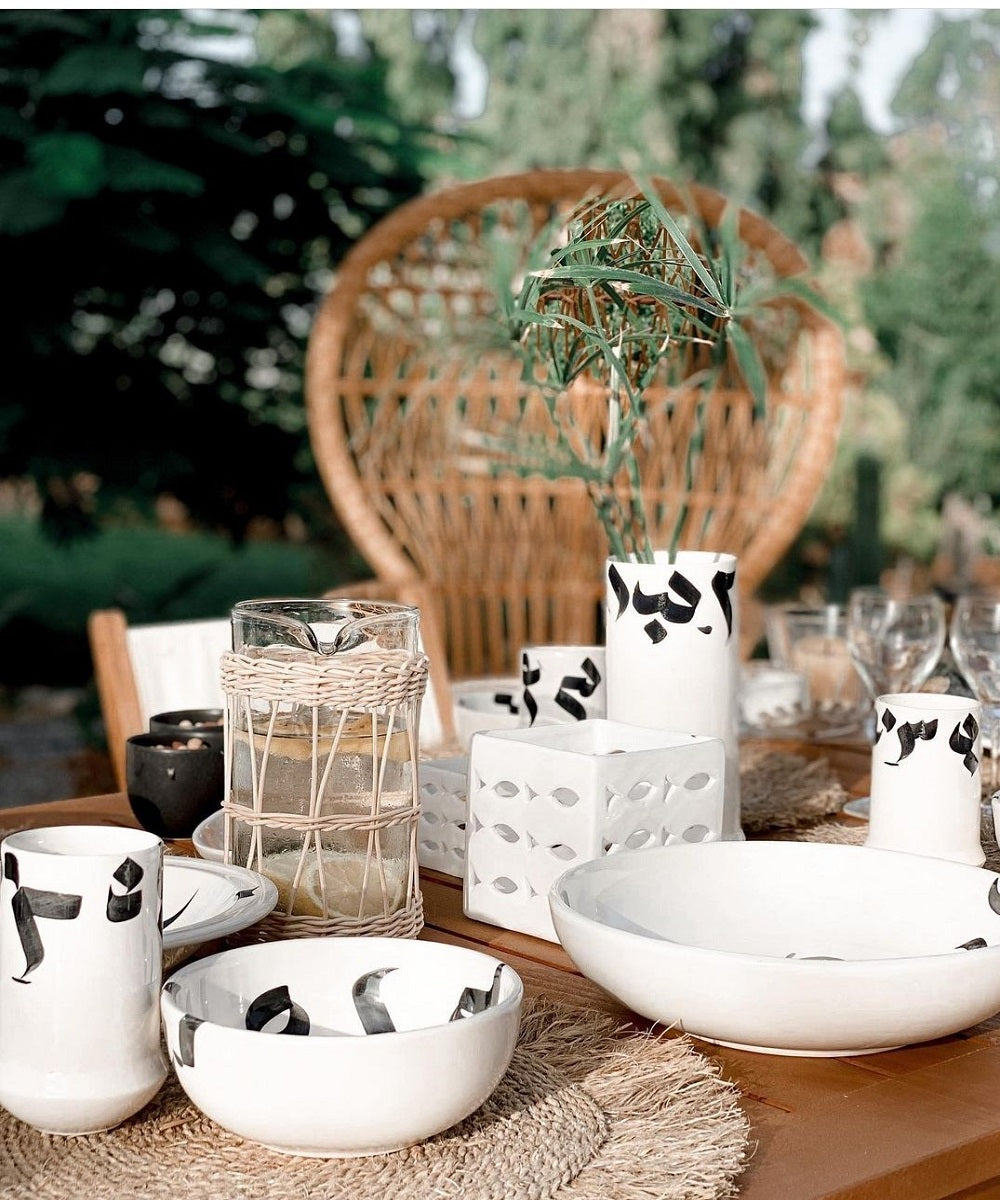 Service de table 20 pièces lettres Arabes en céramique