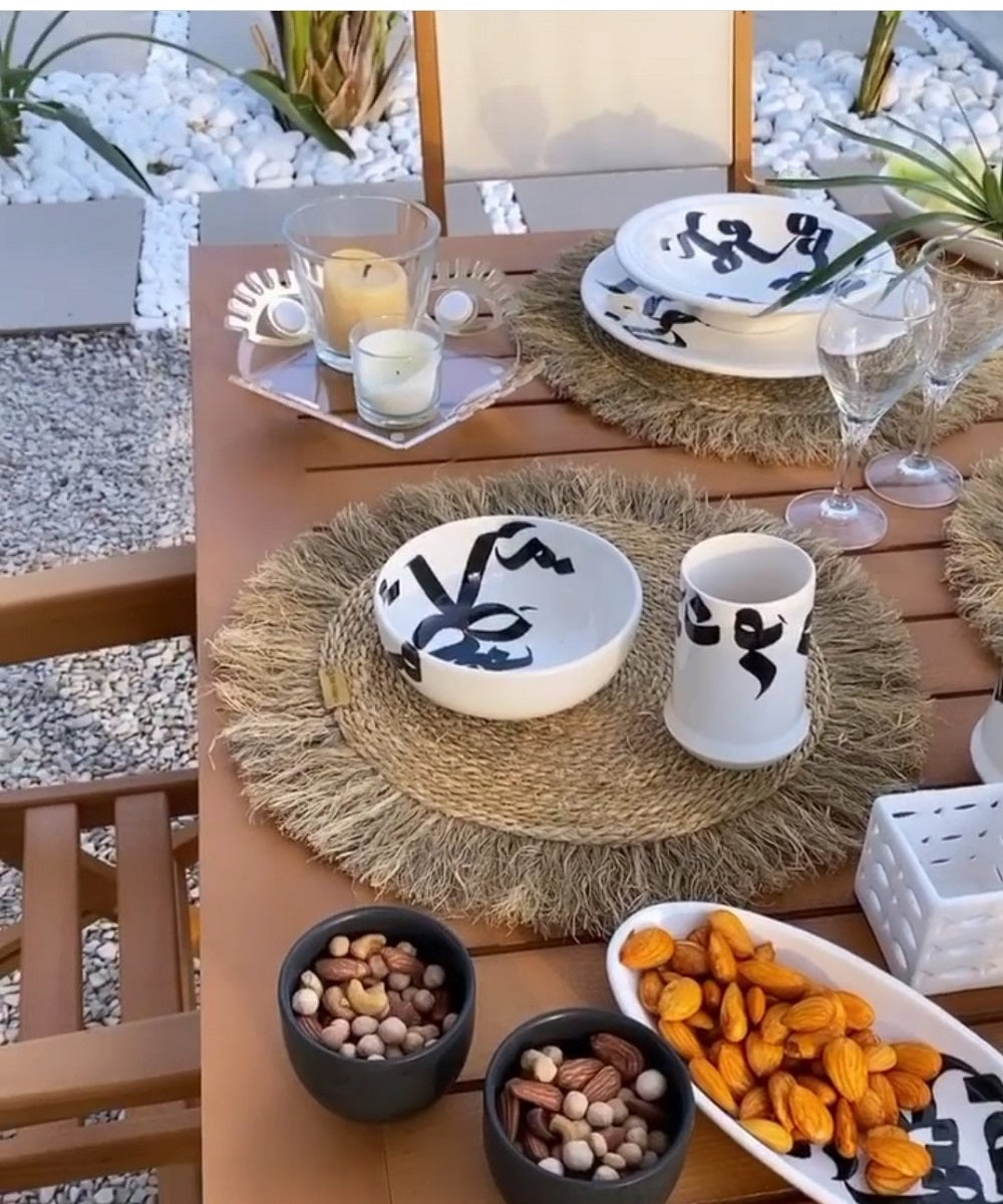 Service de table 20 pièces lettres Arabes en céramique