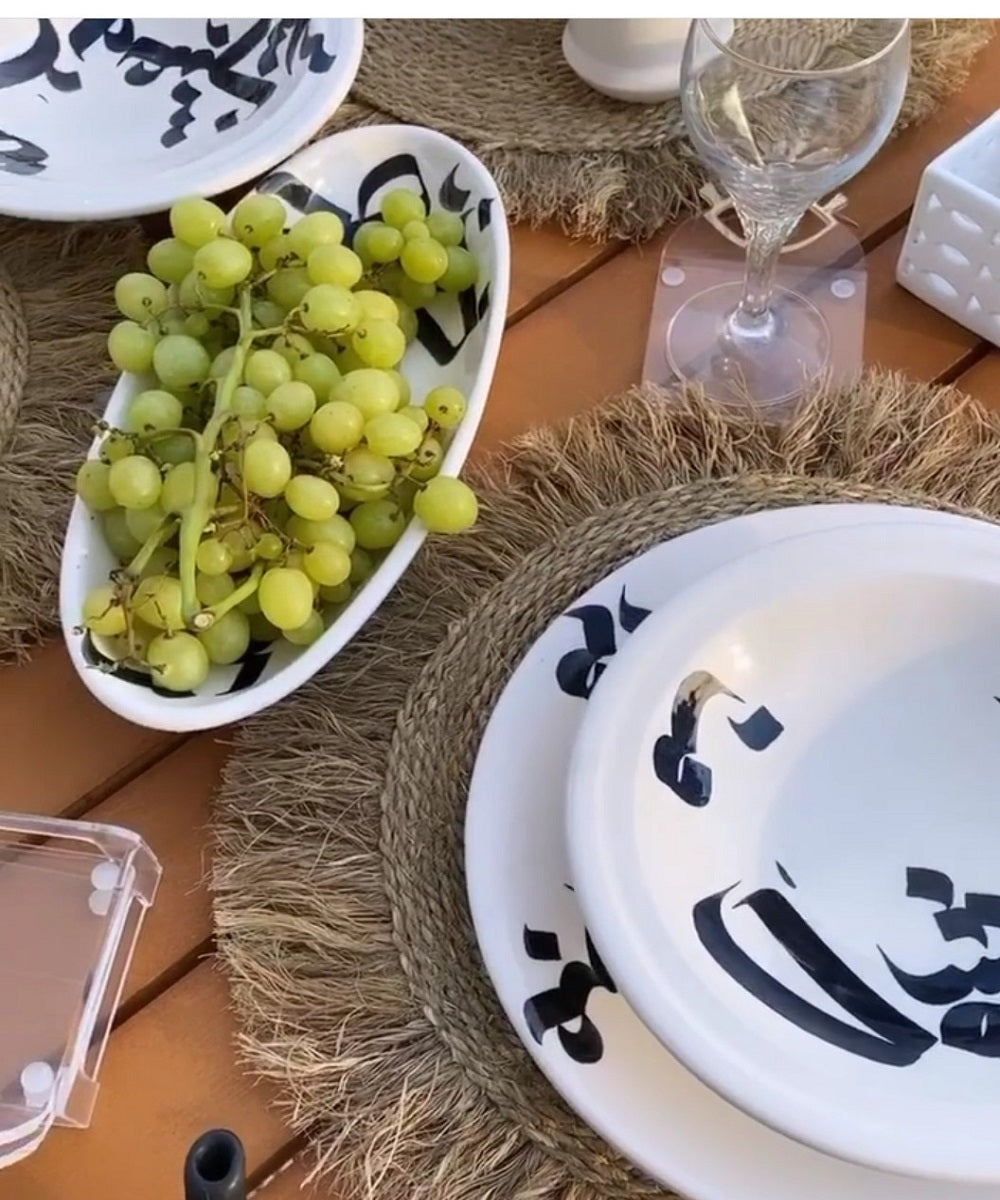 Service de table 20 pièces lettres Arabes en céramique