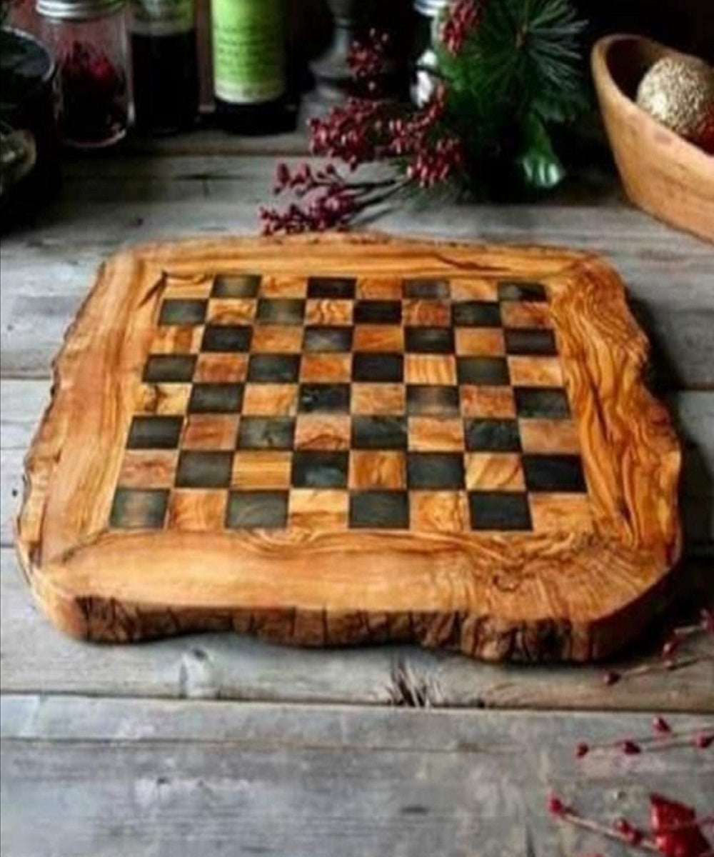 Echiquier en bois d'olivier