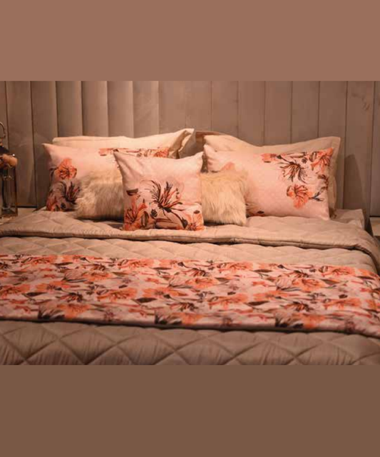 Parure de lit 5 pièces à motif imprimé Florale