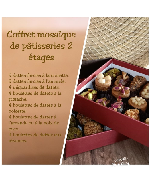 Coffret pâtisseries tunisiennes à base de dattes - deux étages